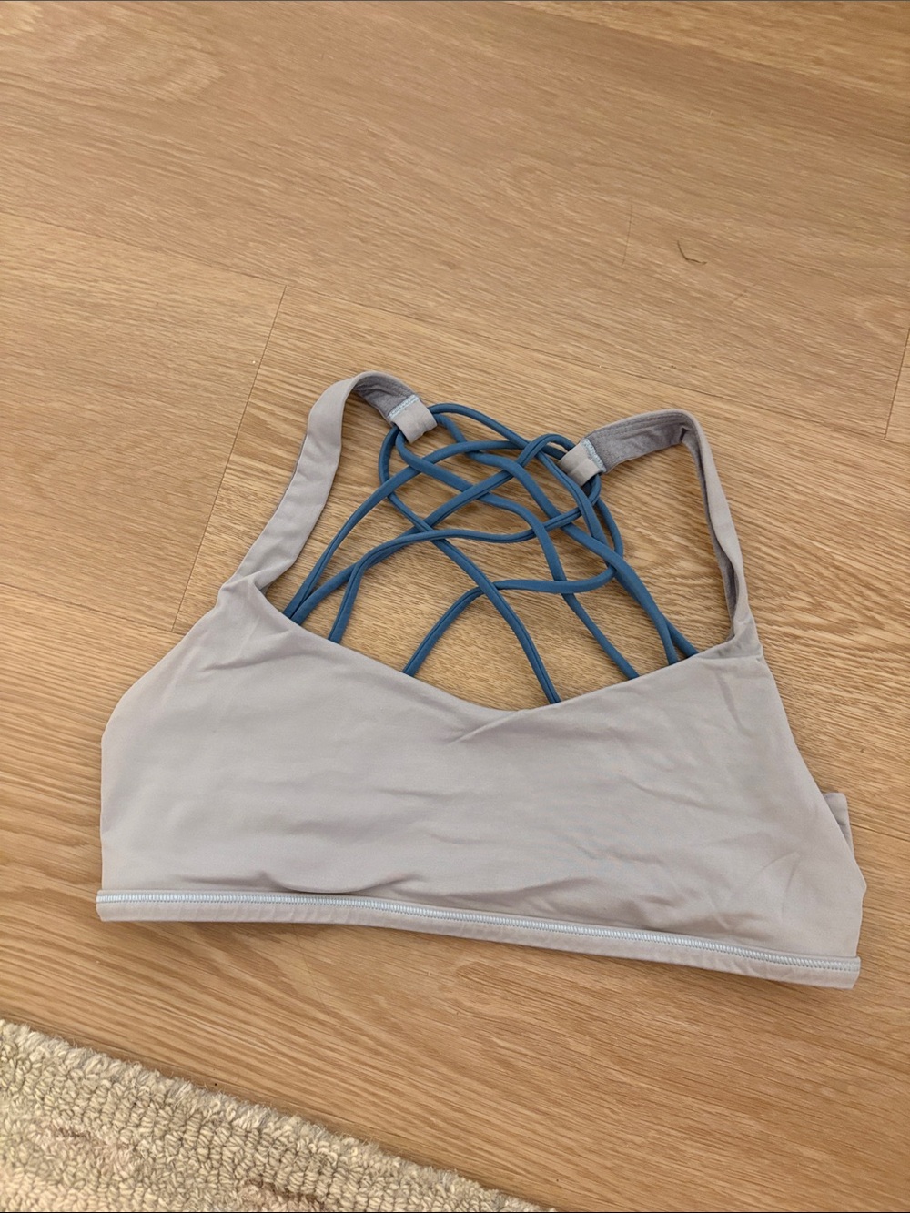 Lululemon free to be wild bra grey and blue